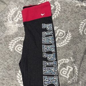 PINK Victoria's Secret Kids Black and Pink Leggings